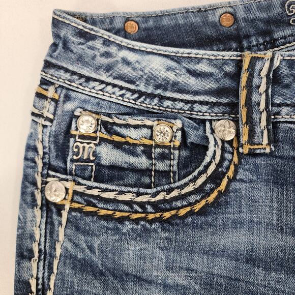 Miss Me Mid-Rise Bootcut Contrast Stitch Jeans 28L - Picture 6 of 11